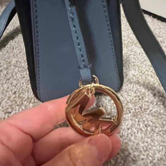 Michael Kors Rivington Studded Medium Messenger Bag Blue - Picture 5 of 12